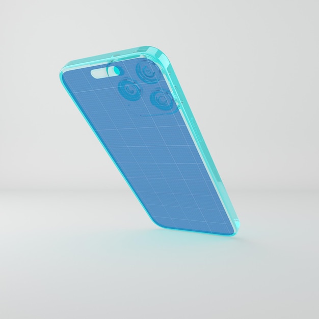 PSD transparent glass phone 15 pro max