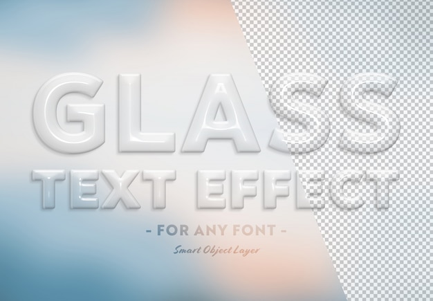 Transparent glass text effect