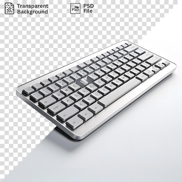 Transparent gray keyboard like object on a isolated background