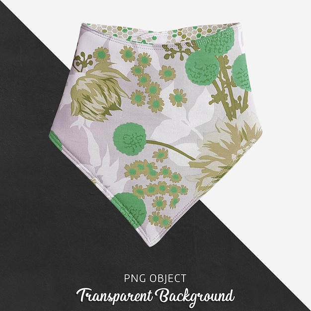 transparent green and floral patterned baby bandana