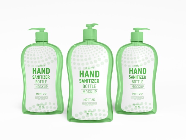 Transparent hand sanitizer pump bottle mockup