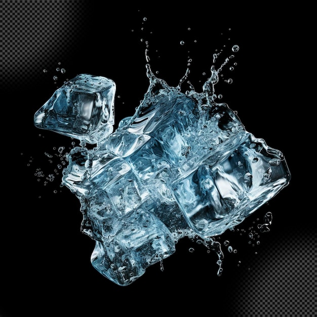 PSD transparent ice cube splash