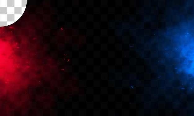 Transparent light effect blue and red
