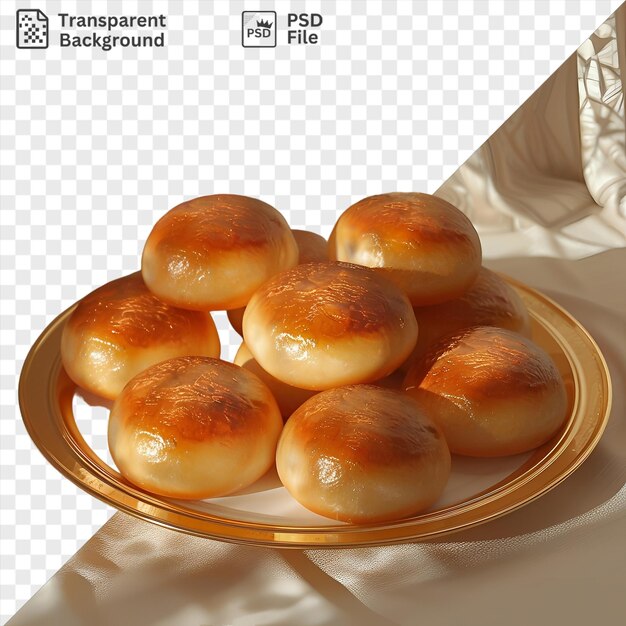 PSD transparent maamoul food on a plate