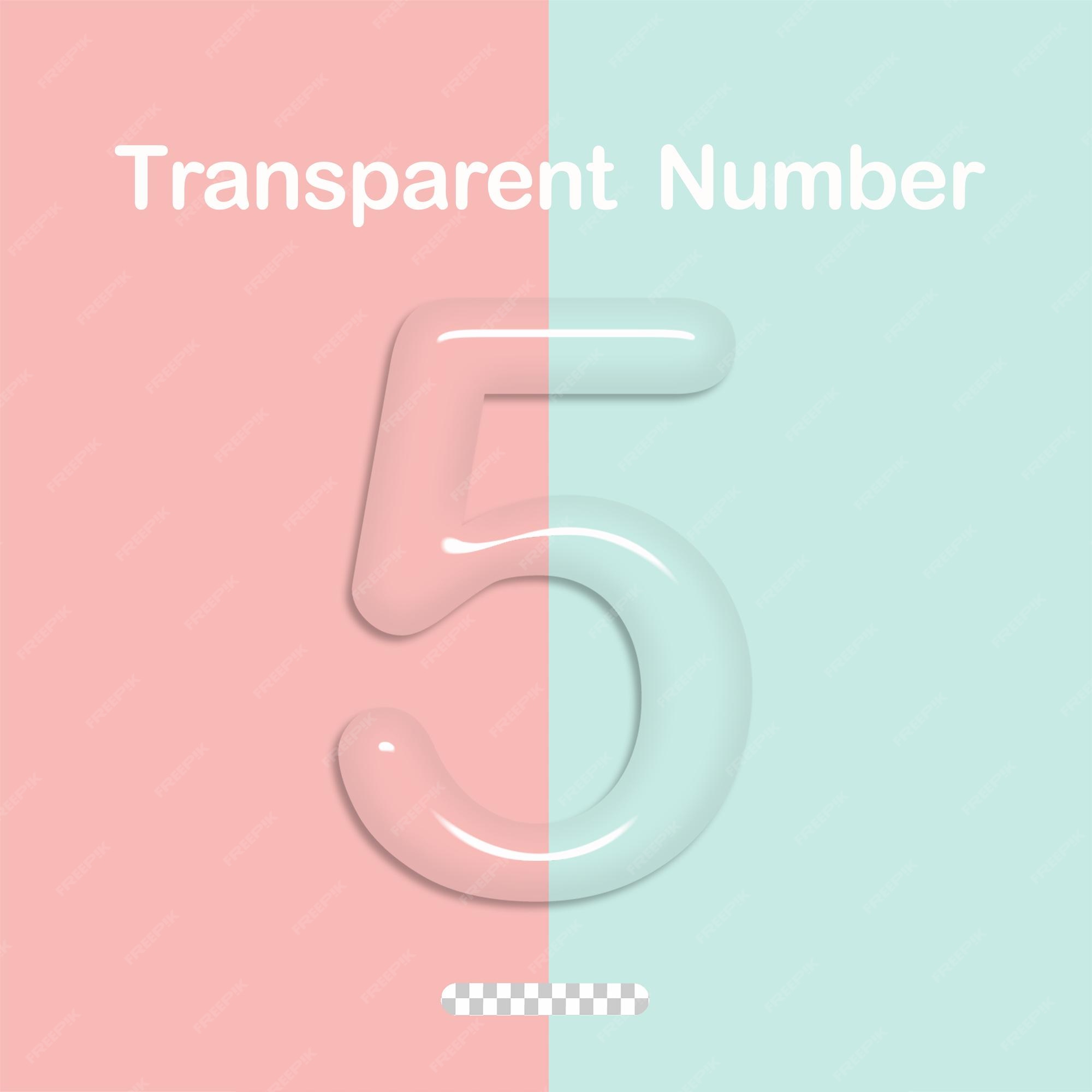 Premium PSD | Transparent number 5