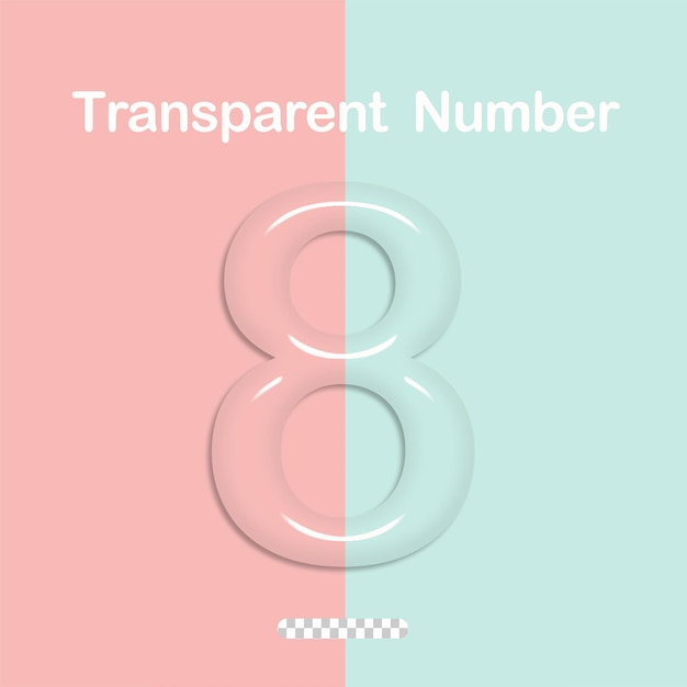 Transparent number 8