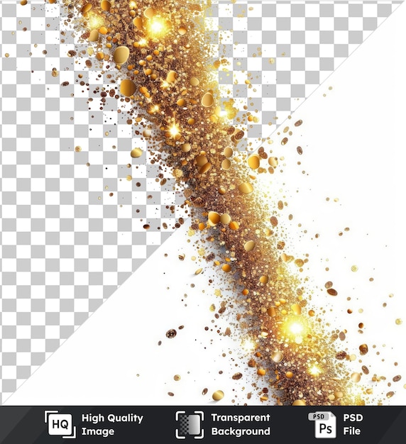 PSD transparent object abstract gold flecks vector symbol glitter scatter on a isolated background