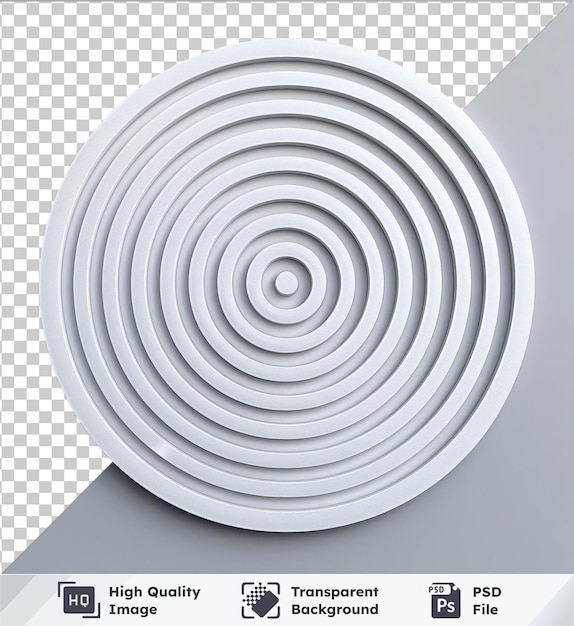 PSD transparent object circular maze mockup on a blue background