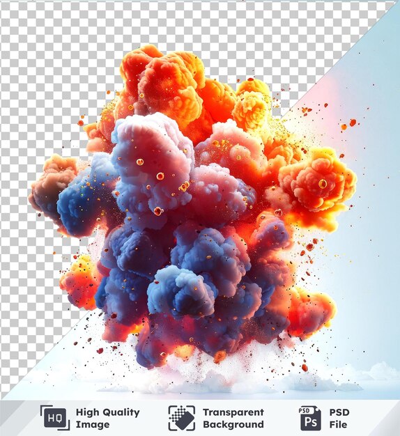 PSD transparent object explosion on transparent background no other objects detected in the image