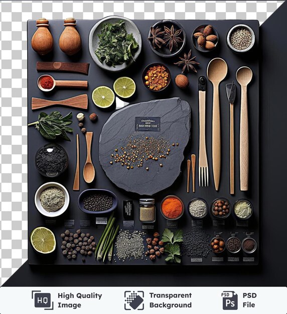 PSD transparent object gourmet indonesian cooking set the art of cooking