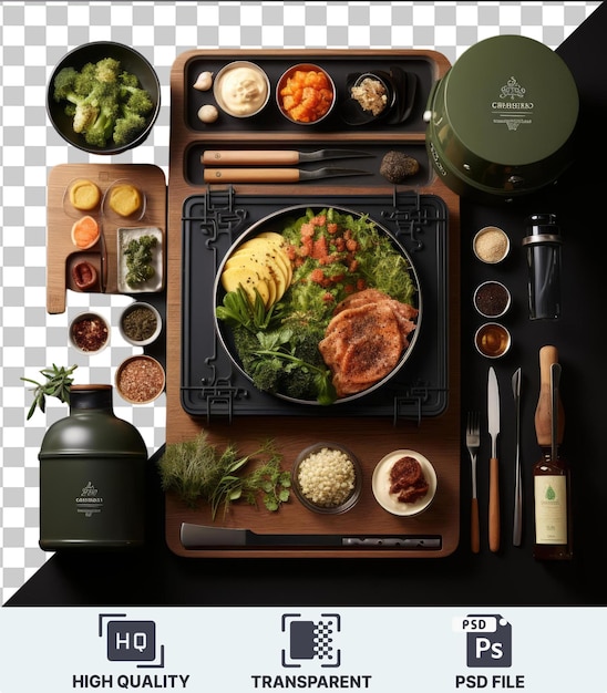 Transparent object gourmet korean cooking set