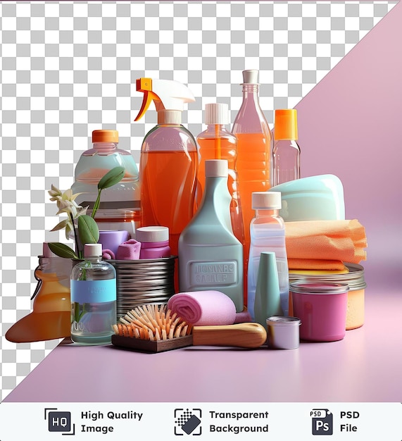 PSD transparent object kitchen cleaning supplies