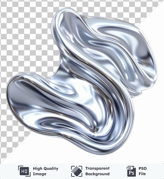 Transparent object liquid silver flow vector symbol mercury stream of liquid on a isolated background