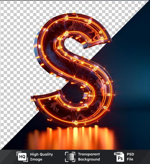 Transparent object mockup euro sign with volumetric lights and reflection on dark water