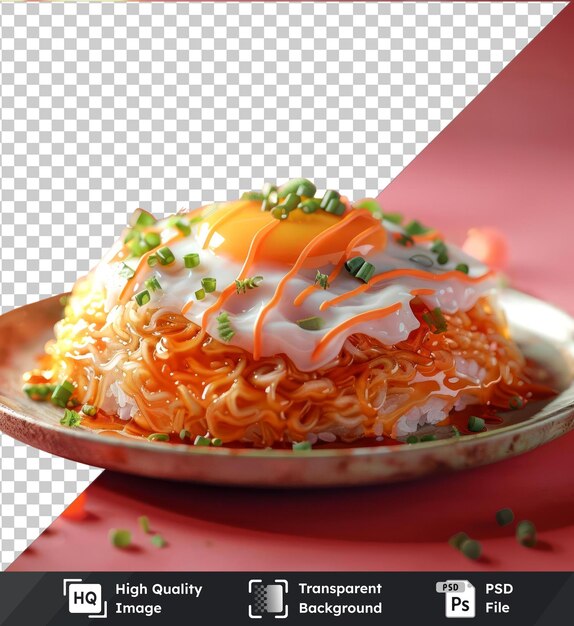 PSD transparent object okonomiyaki on a plate