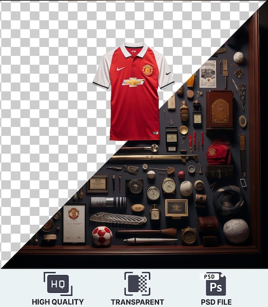 PSD transparent object professional sports memorabilia collection set a collection of sports memorabilia