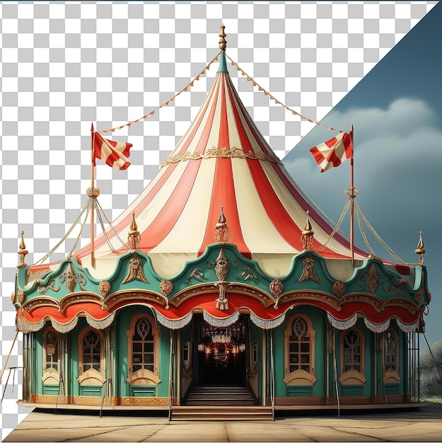 Transparent object realistic photographic circus performer _ s circus tent the carousel