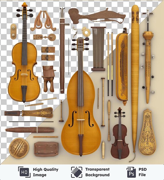 PSD transparent object realistic photographic ethnomusicologist_s traditional instruments