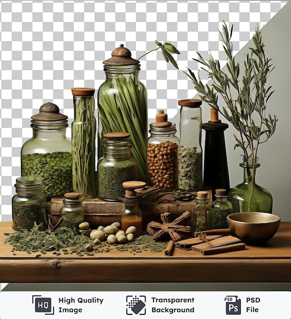 PSD transparent object realistic photographic herbalist_s herbal remedies