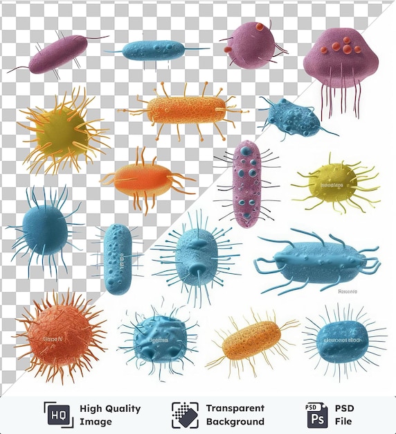 PSD oggetto trasparente fotografico realistico anticorpi immunologici