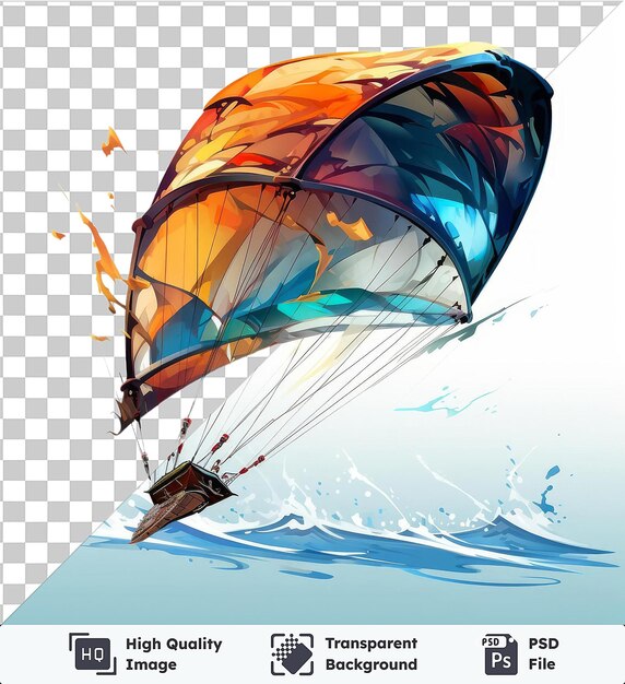PSD oggetto trasparente fotografico realistico kite surfer_s kite