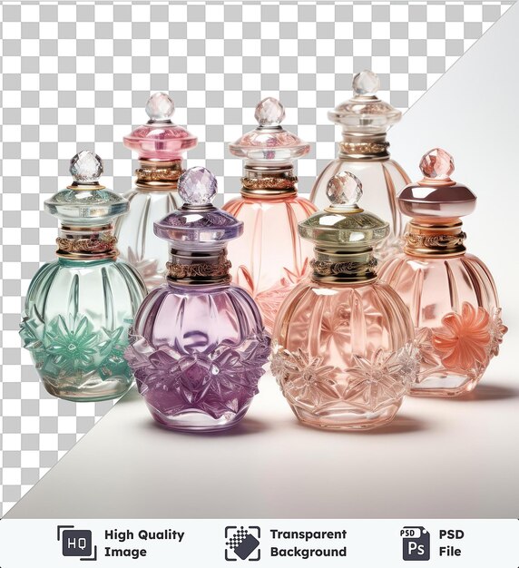 PSD 透明なオブジェクト リアルな写真 香水のボトル