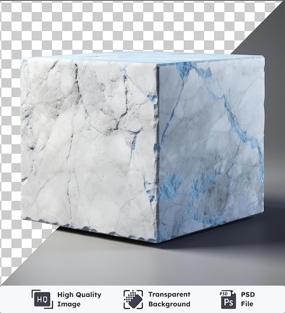 PSD transparent object realistic photographic sculptor _ s marble block