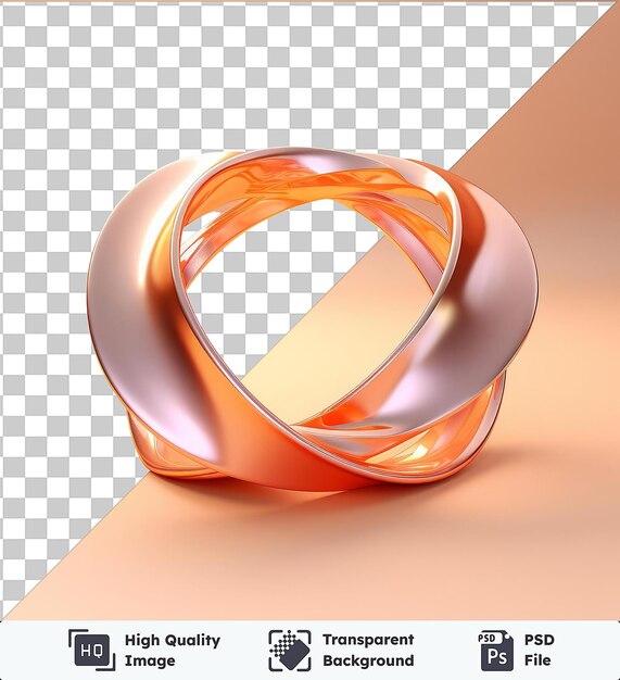 PSD transparent object realistic photographic topologist _ s mobius strip like object on a pink background