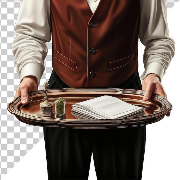 Transparent object realistic photographic waiter _ s tray no background