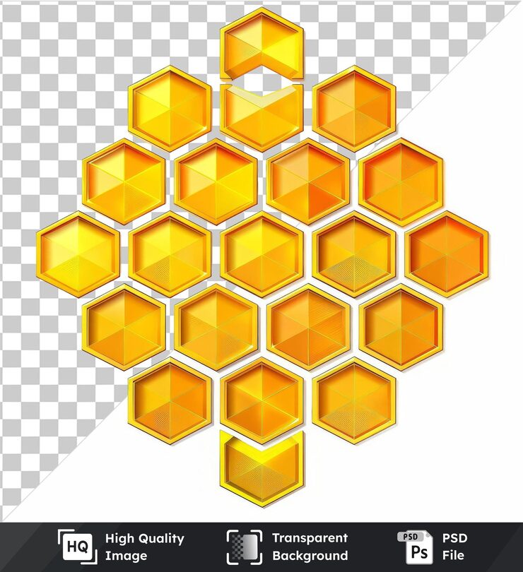PSD transparent object vector honeycomb pattern symbol golden yellow hexagonal hexagonal hexagonal hexagonal hexagonal hexagonal hexagonal hexagonal hexagonal hexa