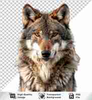 PSD oggetto trasparente ritratto di lupo isolato su uno sfondo trasparente