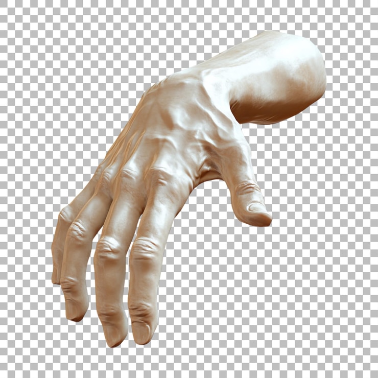 PSD transparent or png image of outstretched hand with veins visible