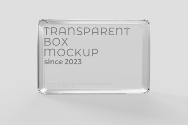 Transparent packaging box mockup