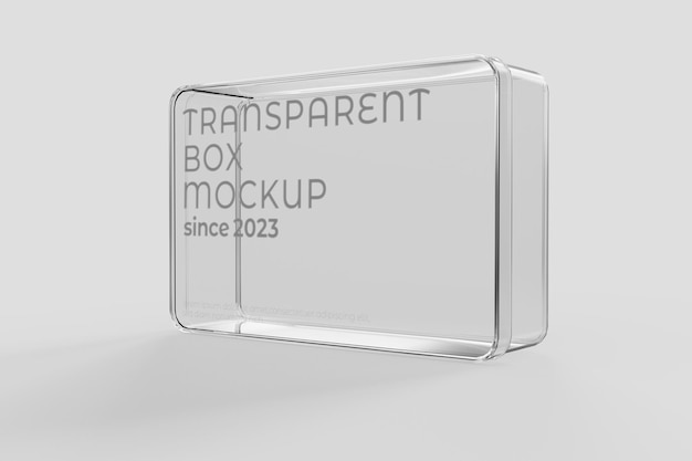 Transparent packaging box mockup