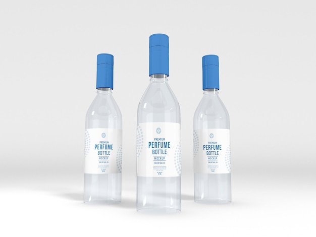 PSD transparent perfume bottle packaging mockup