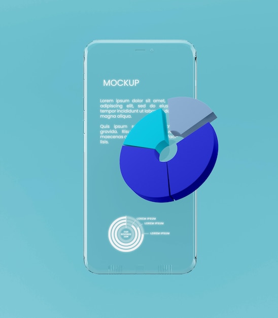 Mockup trasparente per telefono e carta