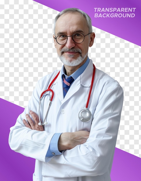 PSD transparent photo of a charming doctor