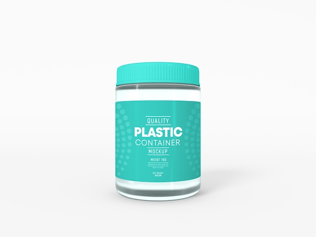 Transparent Plastic Container Jar Packaging Mockup