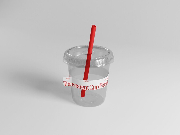 PSD transparent plastic cup