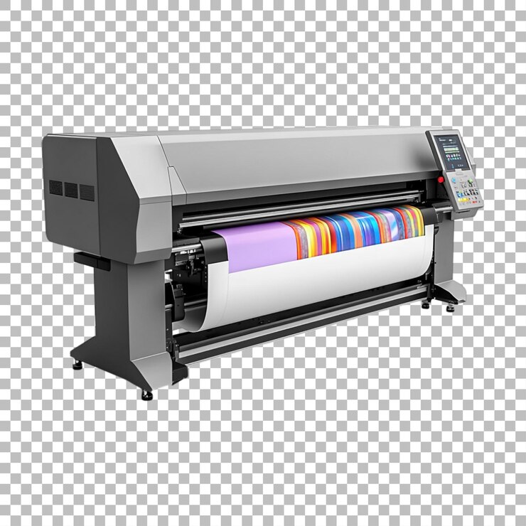 PSD 透明または png 画像のカラフルな紙 プリンター プロッター マシン