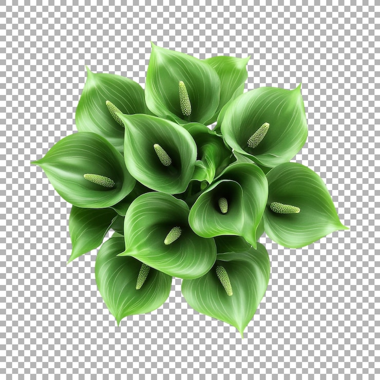 PSD 透明或png圖像的綠色卡拉百合花