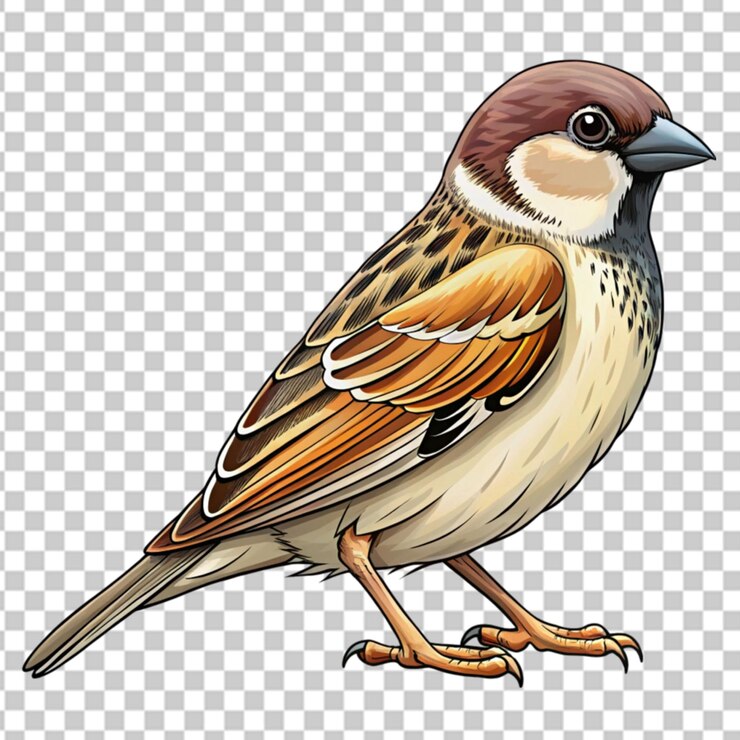 PSD transparent or png image of house sparrow