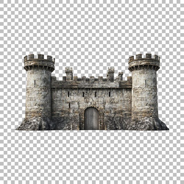 PSD transparent or png image of vintage castle