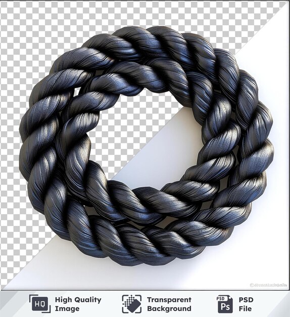 PSD transparent premium psd picture black rope on a isolated background