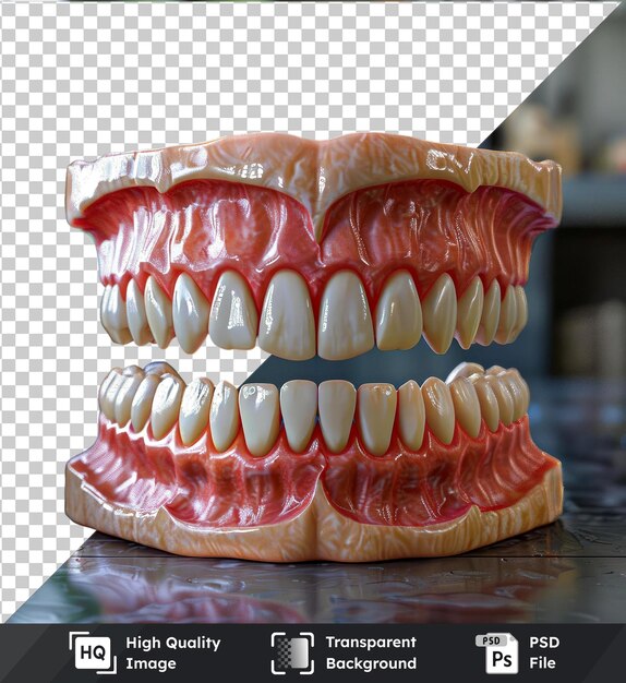 PSD transparent premium psd picture denture mockup of a human mouth