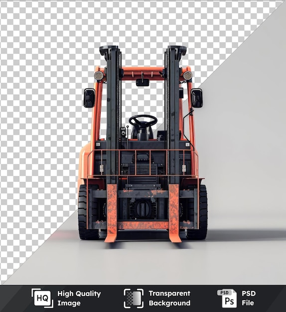 PSD transparent premium psd picture forklift mockup on a gray background