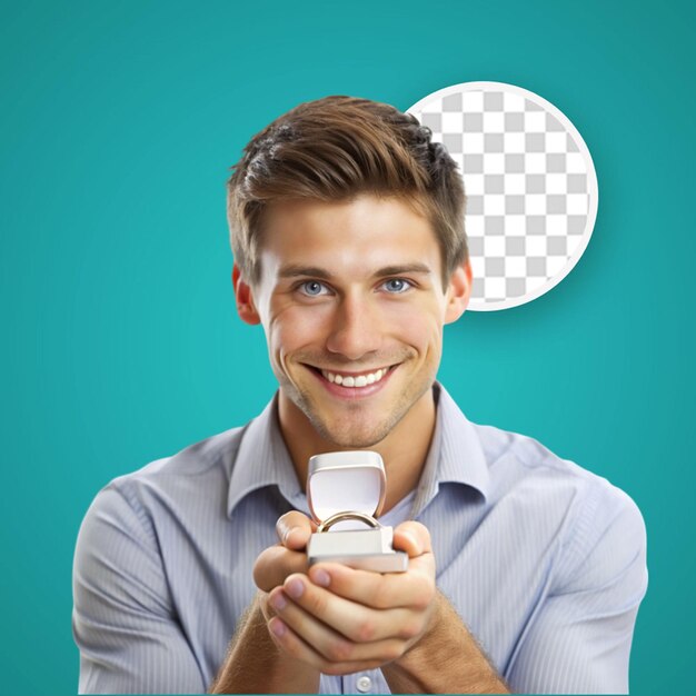 PSD transparent premium psd picture young handsome businessman ring