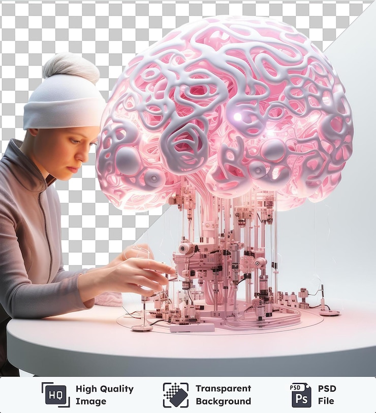 PSD transparent psd picture 3d neuroscientist researching the brain