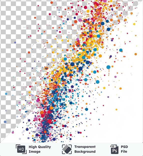 PSD immagine psd trasparente astratto fuochi d'artificio spray simbolo vettoriale celebrazione spruzzate multicolori su uno sfondo isolato