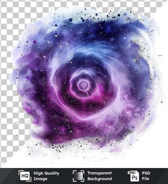 PSD transparent psd picture abstract vector spirals symbol galaxy purple and blue in the space